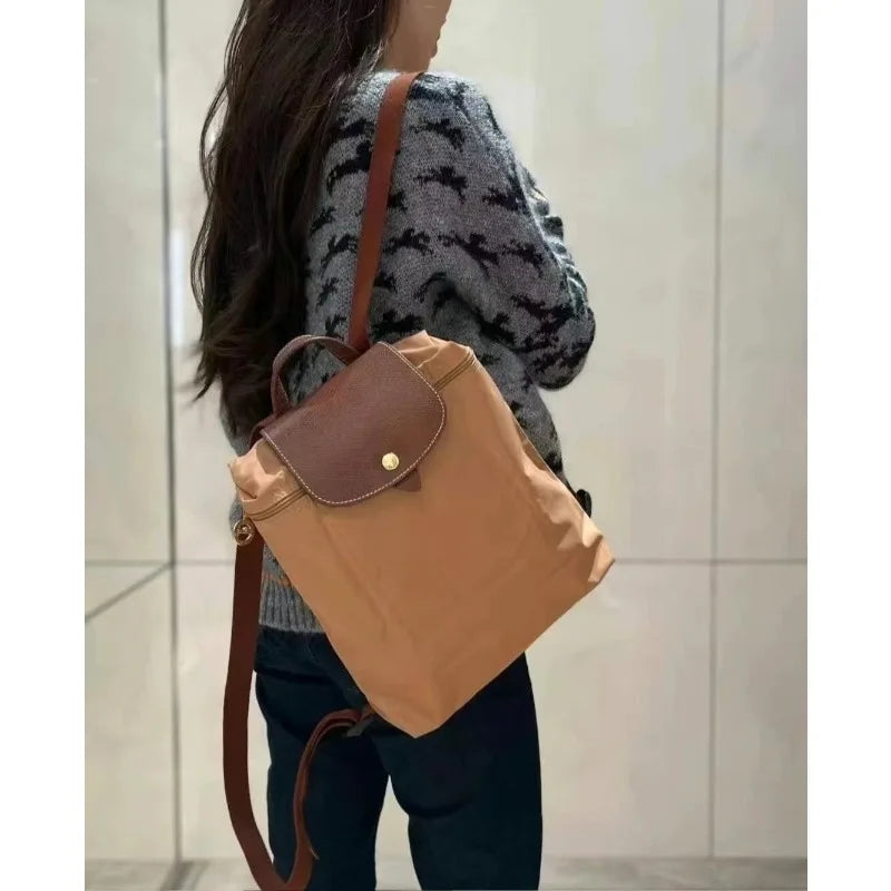 French backpack 70th anniversary embroidered nylon waterproof unisex large capacity urban minimalist style Luxury women girl bag
