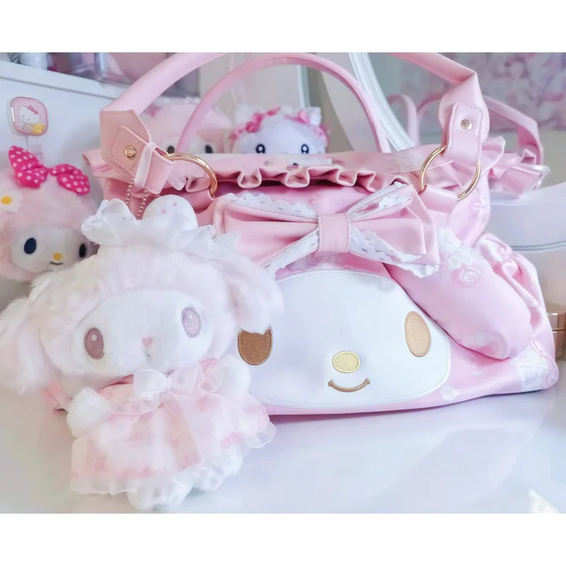 Sanrio Cute My Melody Shoulder Bag Large Capacity Travel Handheld Portable Casual Commuter Crossbody Bag Anime Surrounding Girls